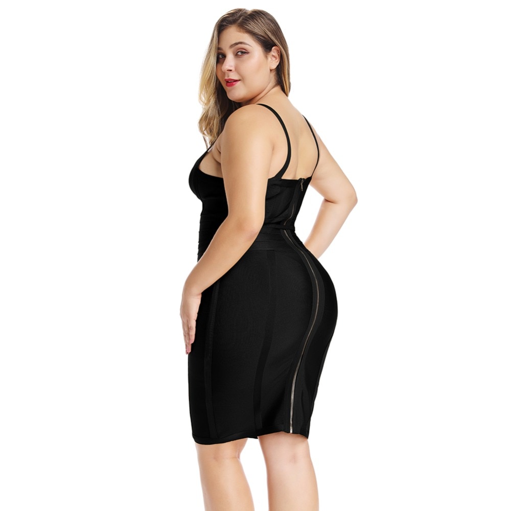 Women's Plus Size Mini Black Dress
