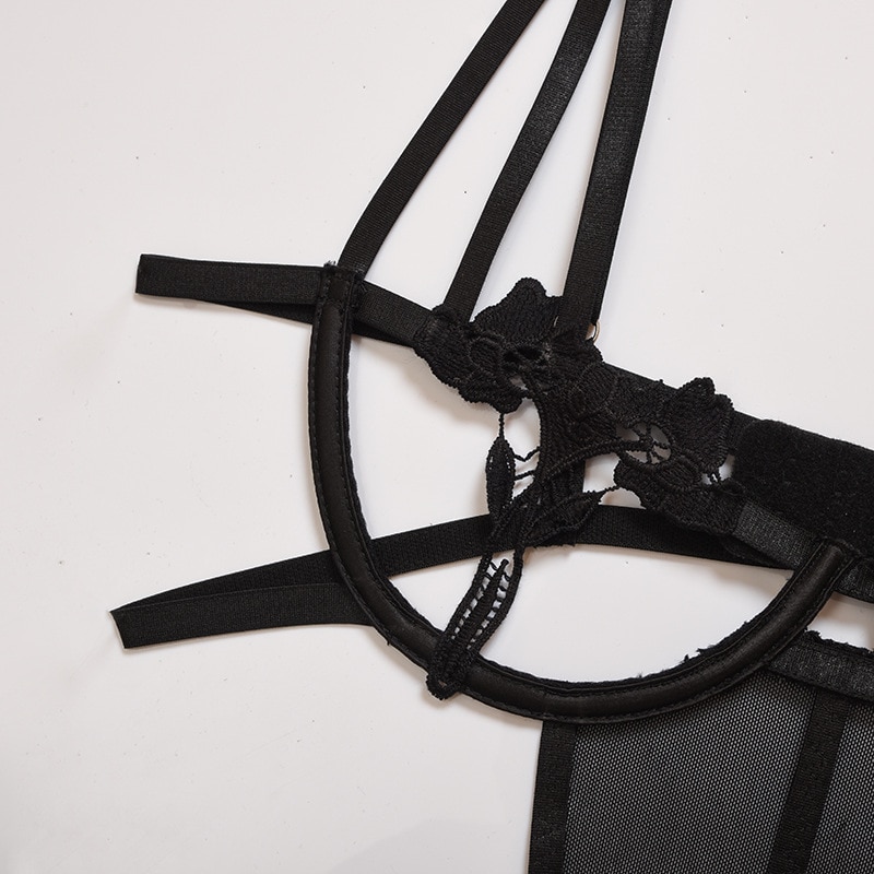 Black Teddy Bodysuit for Women