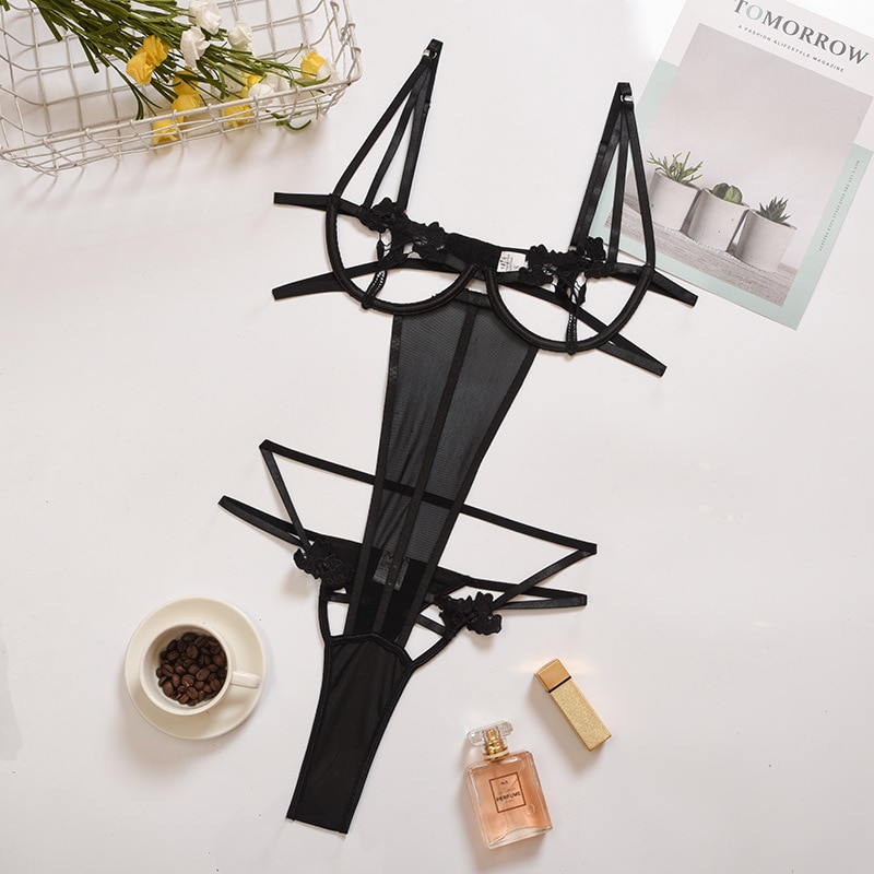 Black Teddy Bodysuit for Women