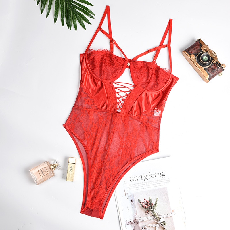 Colorful Lace Women's Teddy Bodysuit