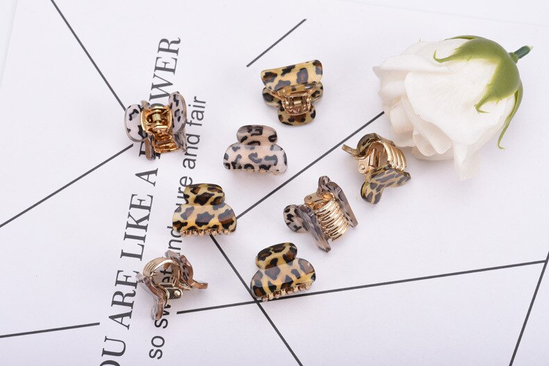 Mini Hair Claws in Leopard Print