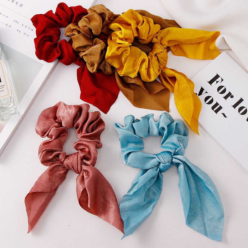 Colorful Chiffon Scrunchie with Knot