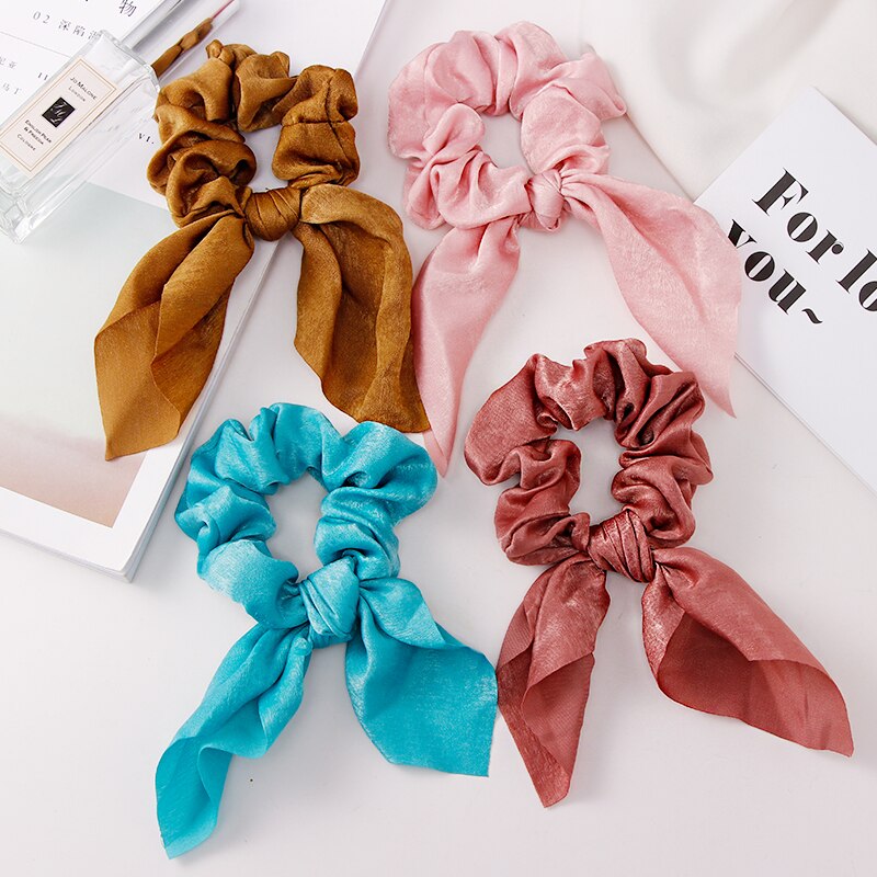 Colorful Chiffon Scrunchie with Knot