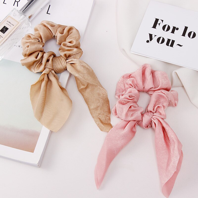 Colorful Chiffon Scrunchie with Knot