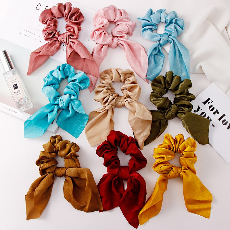 Colorful Chiffon Scrunchie with Knot