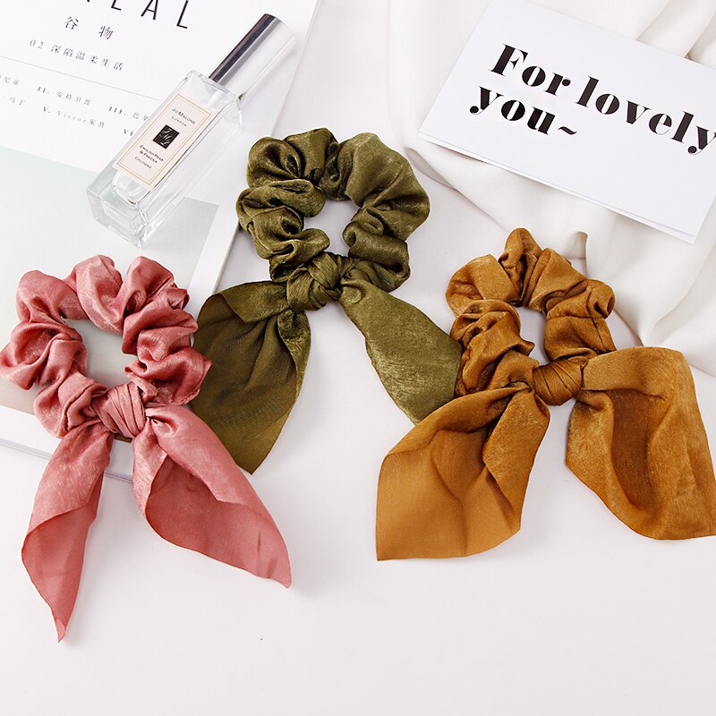 Colorful Chiffon Scrunchie with Knot