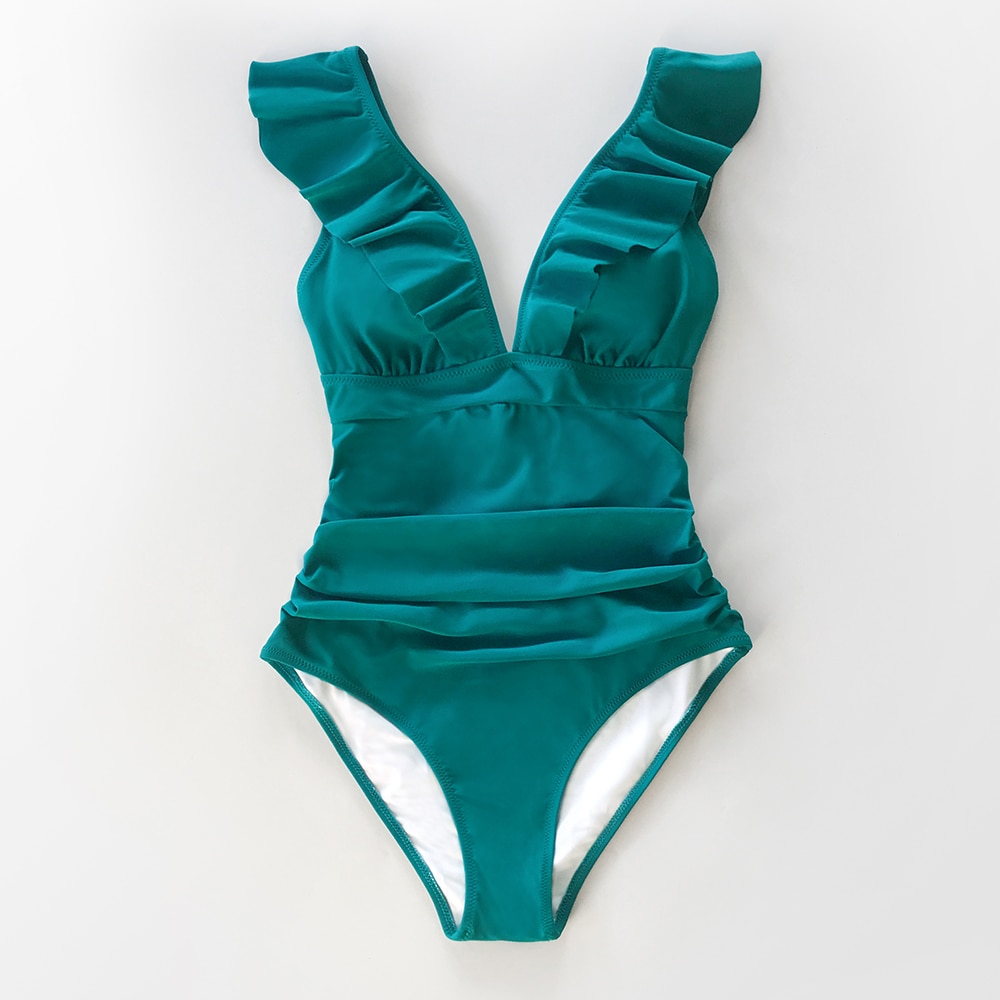 Women's One-Piece Suit with Deep V-Neck