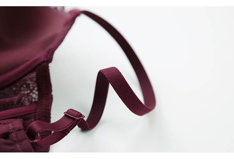 Hollow Lace Push-up Bra and Panty Set for Women