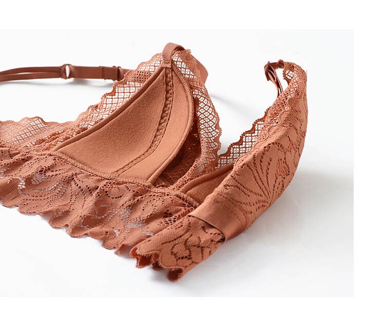 Embroidered Lace Push-up Bra and Panty Lingerie Set for Women