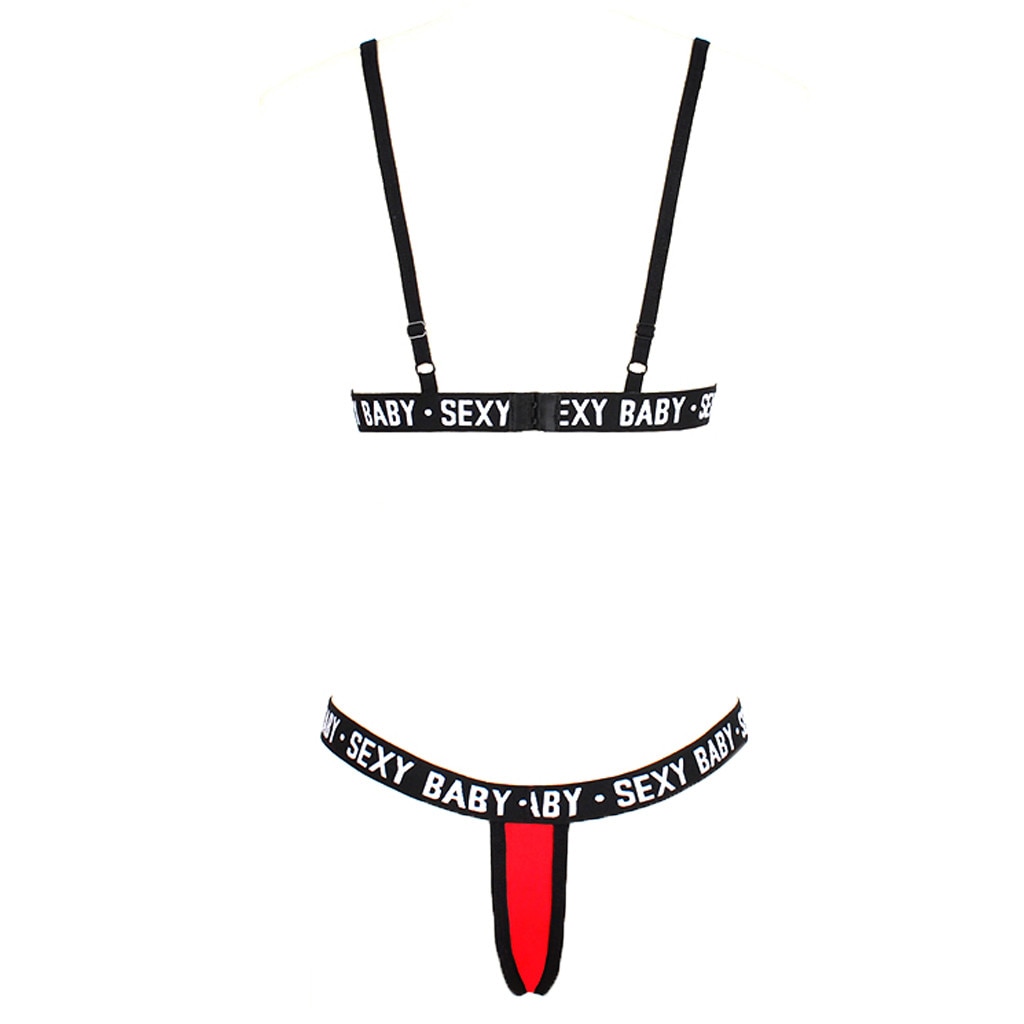 Women's Solid Color Sexy Underwear Set with Bra and G-String