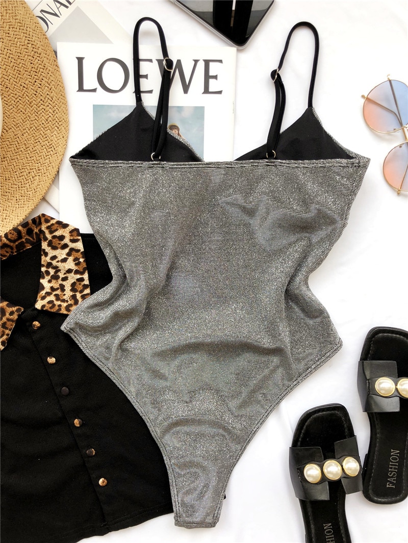 Shiny Women's High Cut Bodysuit