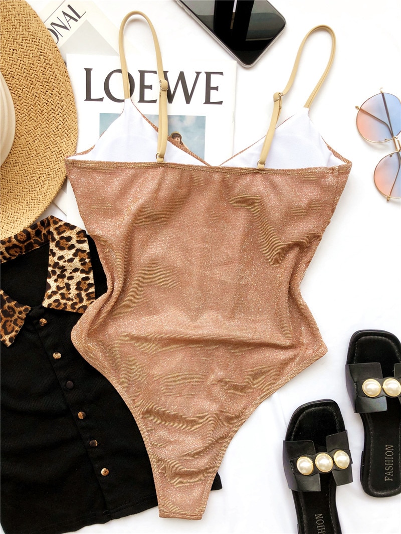 Shiny Women's High Cut Bodysuit