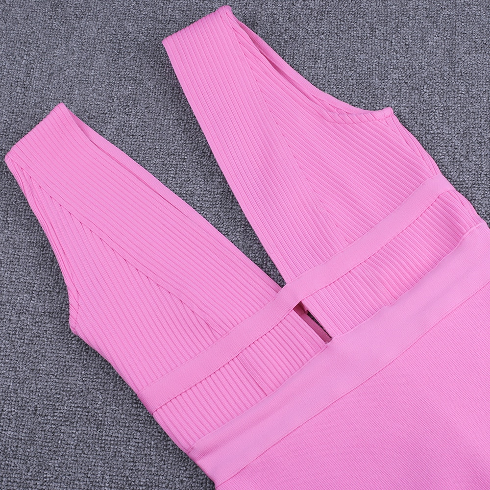 V-Neck Bodycon Women's Dress