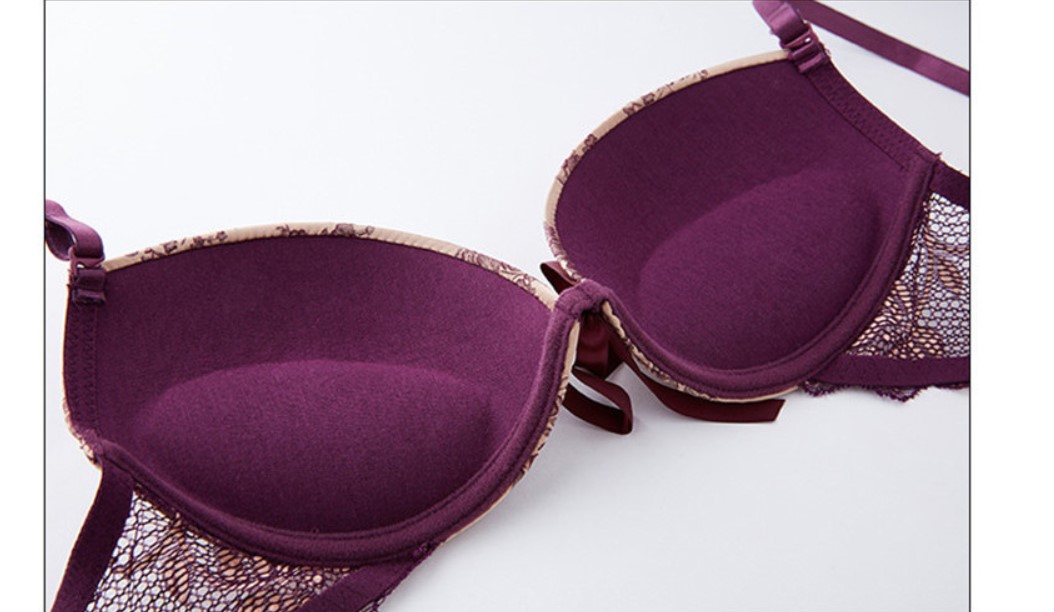 Women's Satin Push-Up Bra and Panties Set