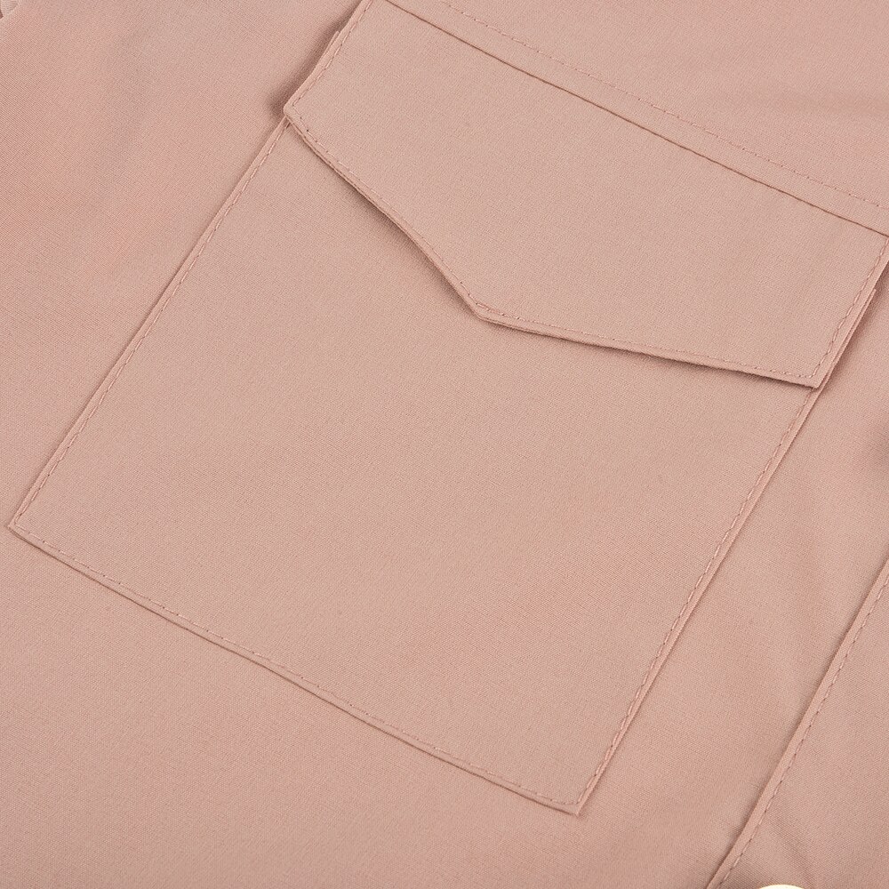 Women's Casual Button Blouse with Pockets