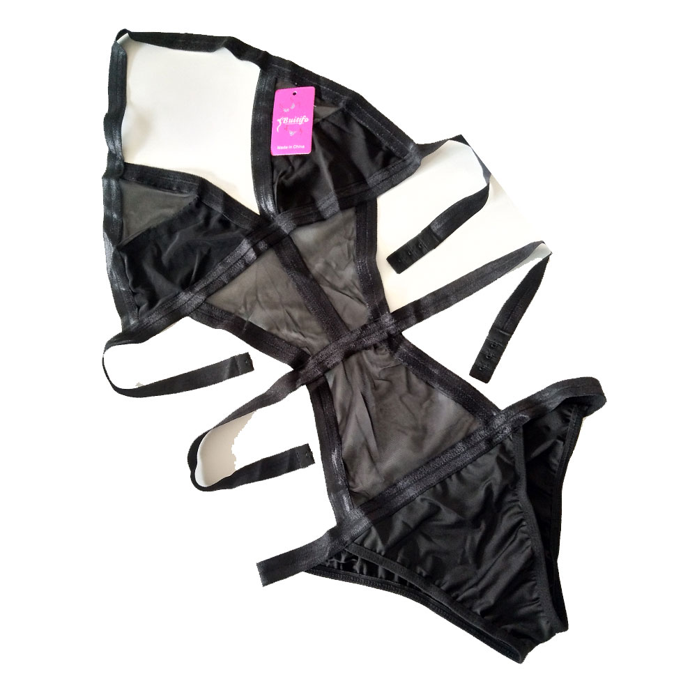 Sexy Deep V Bodysuit with Straps