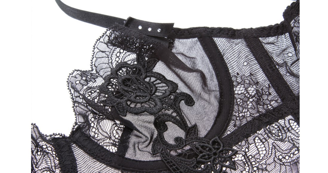 Women's Floral Lace Bra and Panties 2 Pcs Set