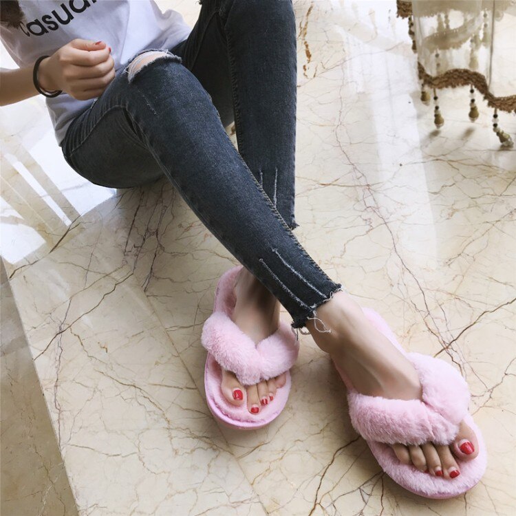 Women's Fur Strap Slippers