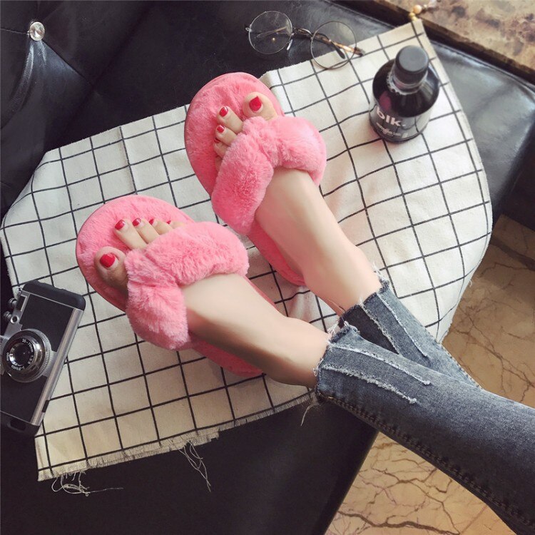 Women's Fur Strap Slippers