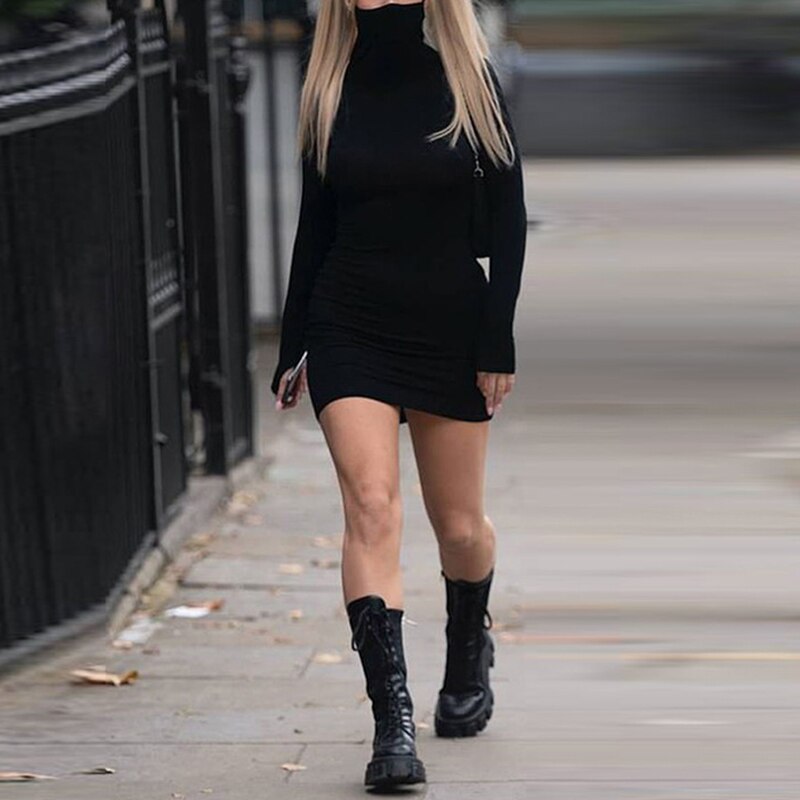 Women's Casual High Neck Dress