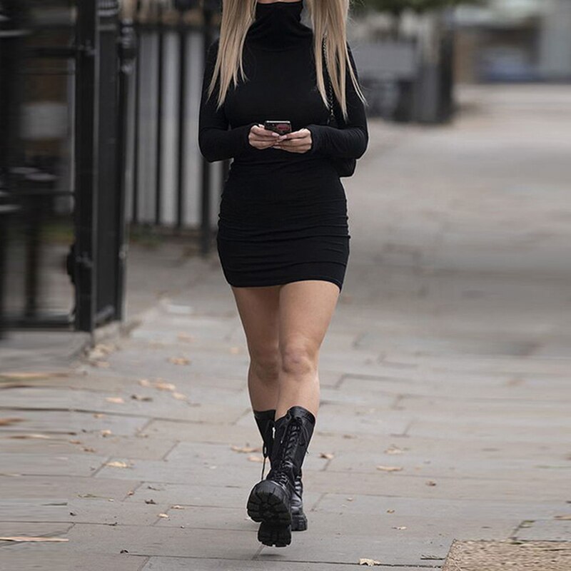 Women's Casual High Neck Dress