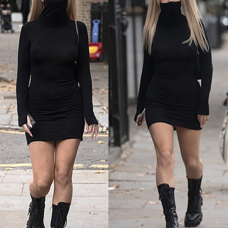 Women's Casual High Neck Dress