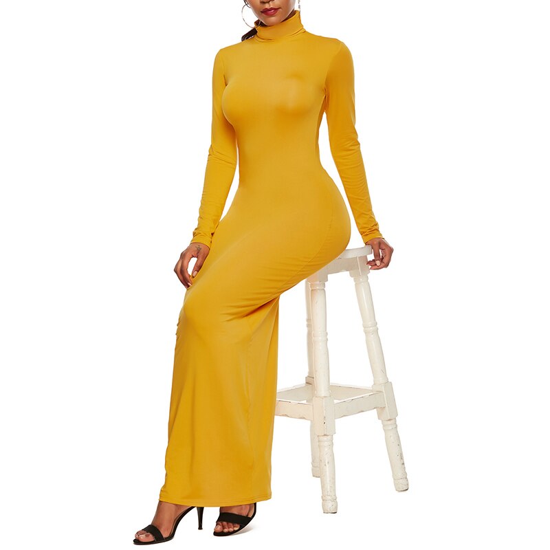 Women's Turtleneck Maxi Dress