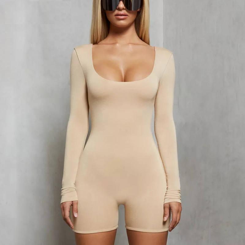 Women's Black Long Sleeved Slim Playsuit