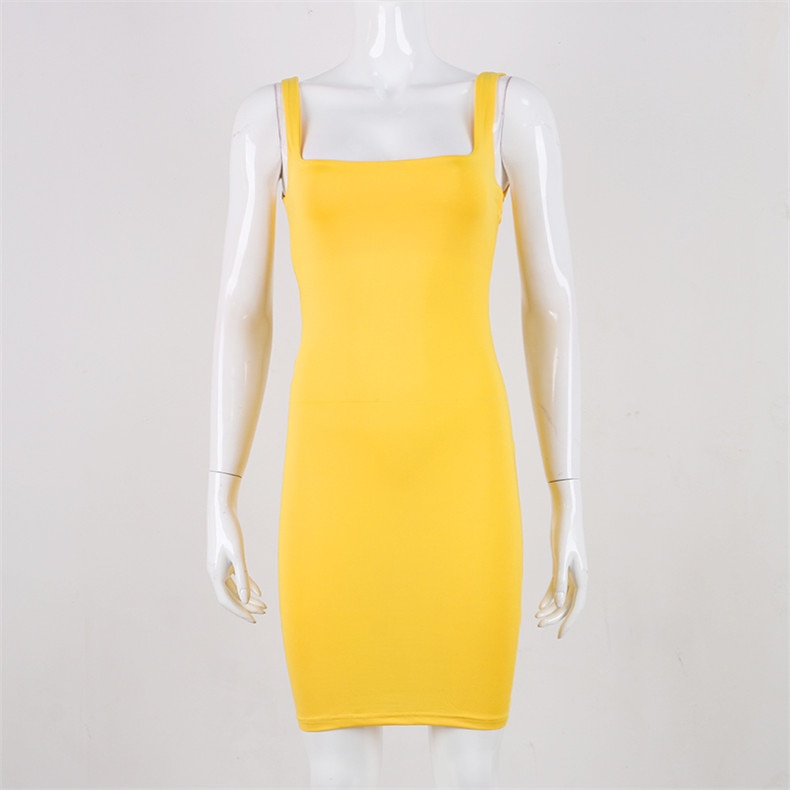 Spaghetti Strap Simple Women's Bodycon Dress