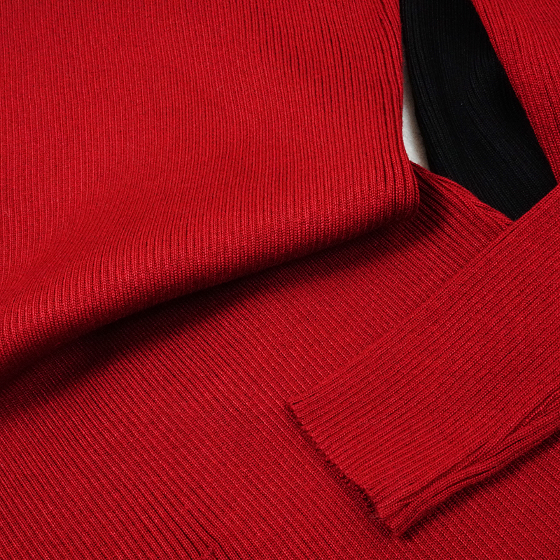 Women's Knitted Solid Color Turtleneck Dress