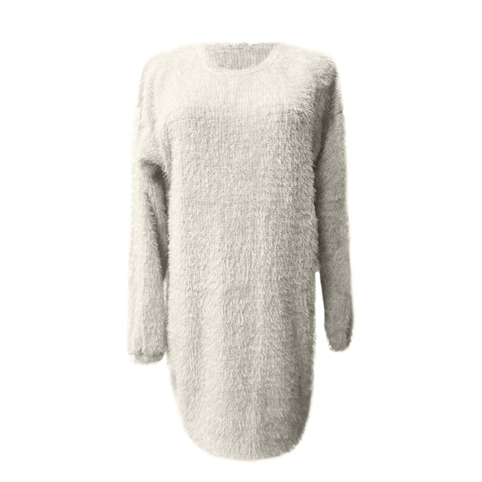 Solid Color Knitted Sweater Dress for Women
