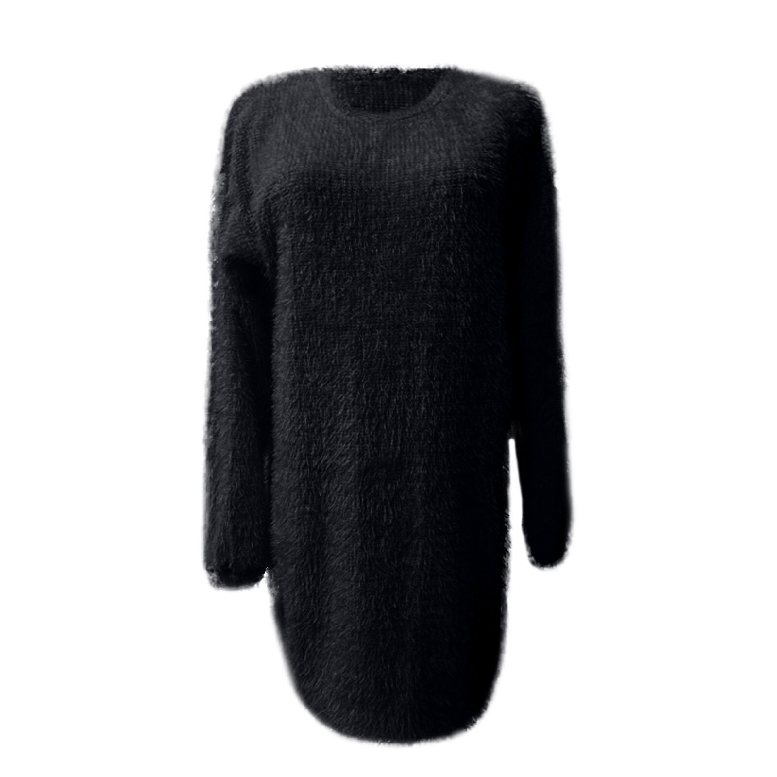 Solid Color Knitted Sweater Dress for Women