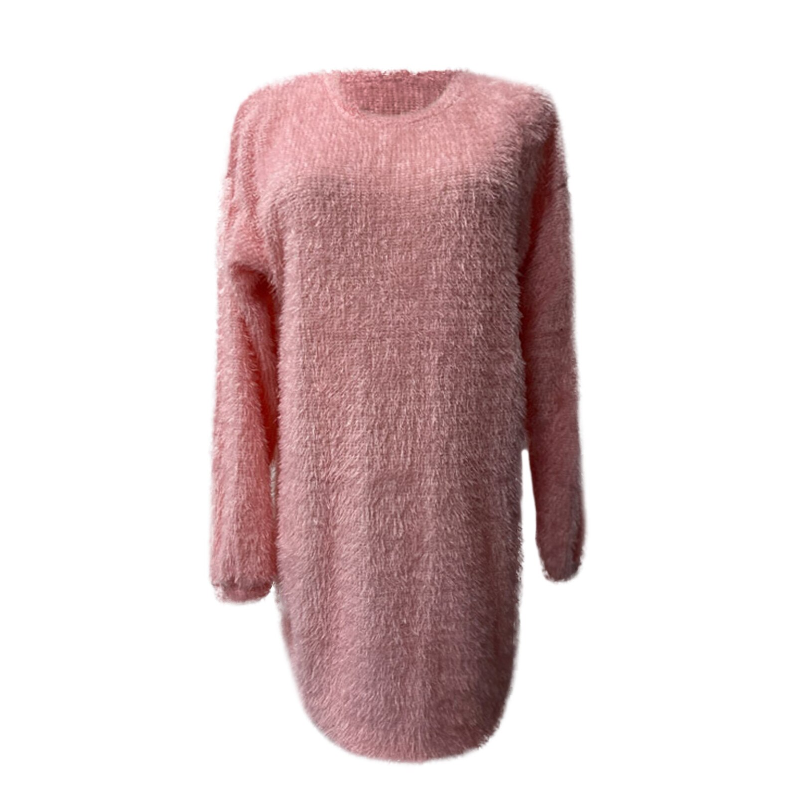 Solid Color Knitted Sweater Dress for Women