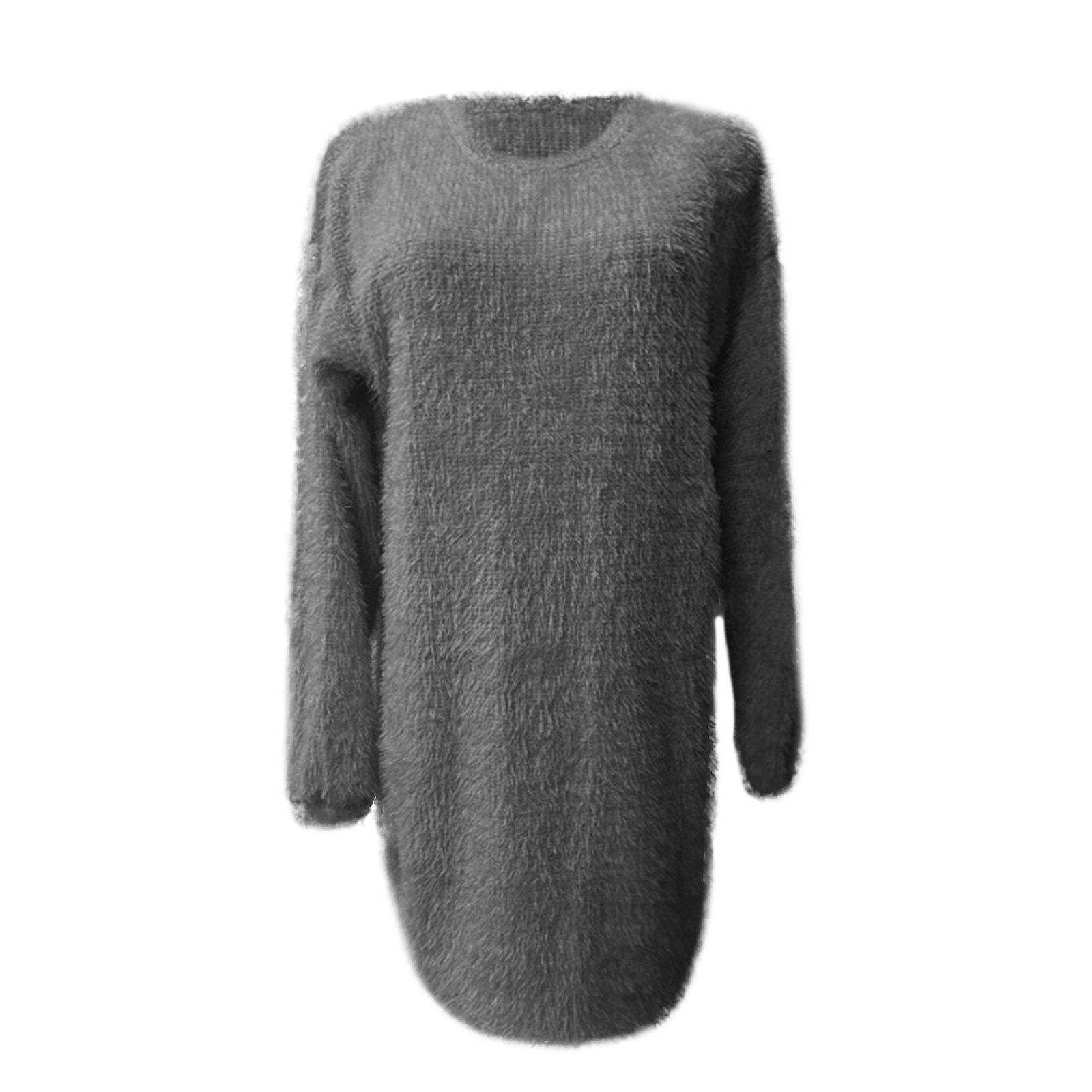Solid Color Knitted Sweater Dress for Women